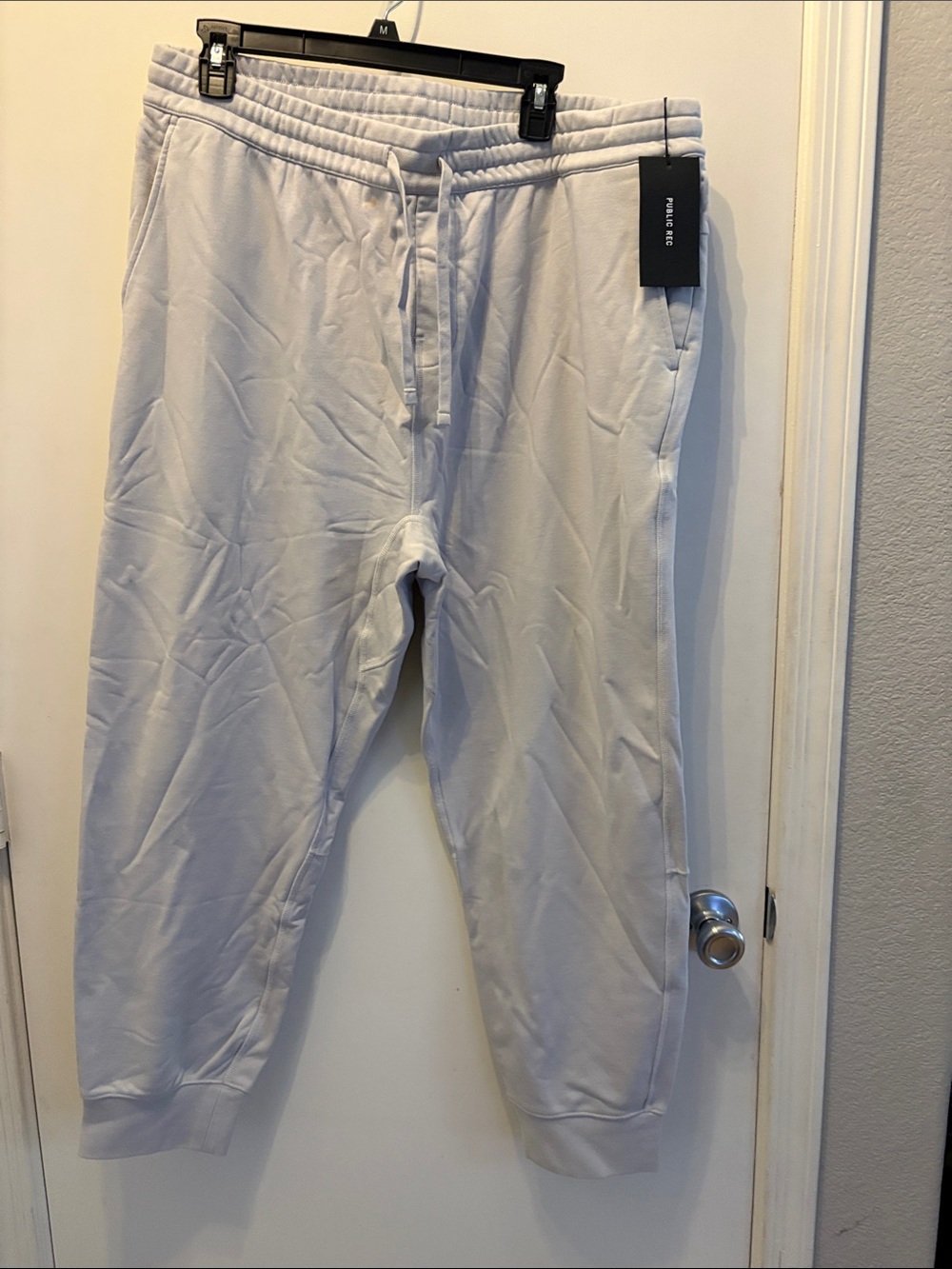 Public Rec Men’s Light Gray Drawstring Joggers — Casual Sweatpants Size 38x30